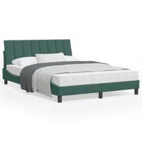 Bed met matras "Hanko" fluweel donkergroen 120x200 cm