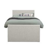 Leen Bakker - Boxspring Met Voetbord Liv Egaal - Ecru - 120x200 Cm - Slanke Poot - Stof - Crème