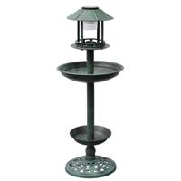 VidaXL Vogelbad/voederhuisje met solarverlichting