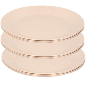 Borden - 20x - eco beige - D26 cm - afbreekbaar bio materiaal - ontbijtbordjes - dinerborden