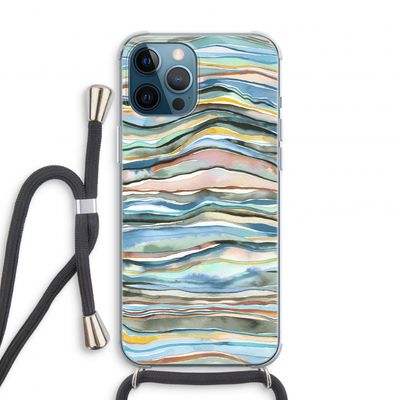 Watercolor Agate: iPhone 12 Pro Transparant Hoesje met koord