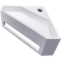 Wiesbaden Julia - Driehoekige Hoekfontein 35x35x16cm - Solid Surface Mat Wit