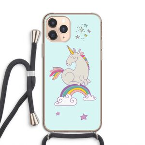 Regenboog eenhoorn: iPhone 11 Pro Transparant Hoesje met koord