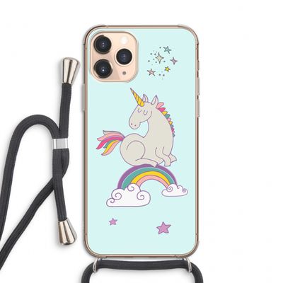 Regenboog eenhoorn: iPhone 11 Pro Transparant Hoesje met koord