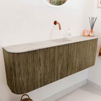 Toiletmeubel Mondiaz Joya Dlux | 123.2 cm | Meubelkleur Dusk | Faye wastafel Ostra Wasbak Midden | Zonder kraangat(en)