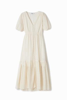 Lange jurk borduursels - WHITE - XL