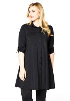 Yoek Lange blouse COCO | Zwart | Maat XL