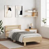 Bedframe met hoofdbord zonder matras sonoma eiken 100x200 cm