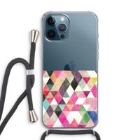 Gekleurde driehoekjes: iPhone 12 Pro Transparant Hoesje met koord