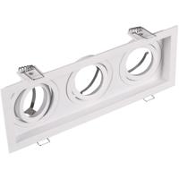 Rechthoekige Inbouwspot GU10 - 3-lichts Aluminium Wit - Kantelbaar