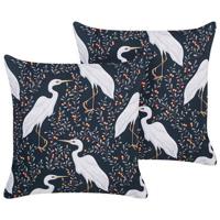 Beliani-PIANAZZO-Tuinkussen set van 2-Zwart-45 x 45 cm-Polyester