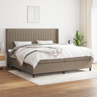 Boxspring met matras stof taupe 200x200 cm