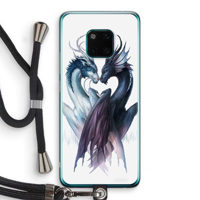 Yin Yang Dragons: Huawei Mate 20 Pro Transparant Hoesje met koord