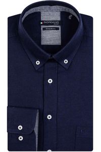 Giordano Regular Fit Flanellen Overhemd donkerblauw, Effen