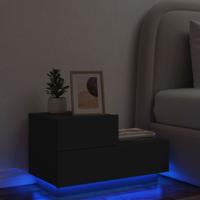 Nachtkastje met LED-verlichting 70x36x40,5 cm zwart - thumbnail