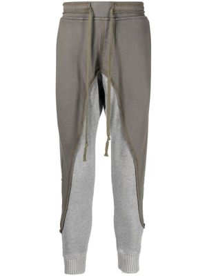Greg Lauren pantalon patchwork à lien de resserrage - Vert
