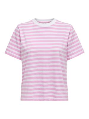 Only Onllivina S/s Stripe Tee Jrs Noos T-shirt Korte Mouw Bonbon White Stripes