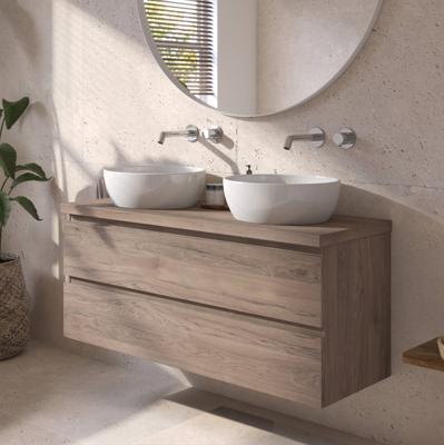 Ben Tendenza voorgemonteerd badmeubel incl. glans witte waskom 121x46x67,8cm congo bruin