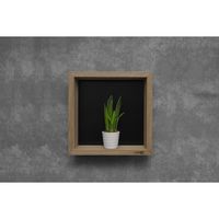 Looox Wooden BoX 30x30 cm, massief eiken old grey, achterplaat mat zwart - thumbnail