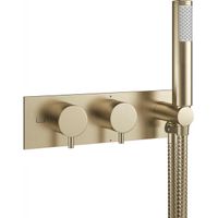 Crosswater MPRO inbouw thermostatisch bad/douchekraan horizontaal met handdouche set in geborsteld messing (goud) sw385375/sw385438