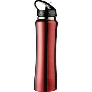 Bidon/drinkfles met buigbare drinktuit - Rood - 500 ml - RVS - Sportfles - Waterfles