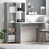 Bureau met plank Grijs sonoma 138.5 x 55 x 143 cm Bewerkt hout