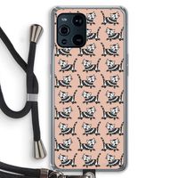 Zwarte poes: Oppo Find X3 Transparant Hoesje met koord