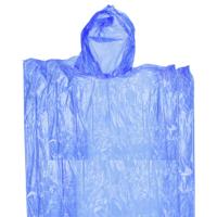 Wegwerp regenponcho - blauw - voor kinderen - 63 x 70 cm - polyester - regenkleding