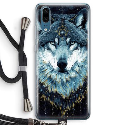 Darkness Wolf: Huawei P20 Transparant Hoesje met koord