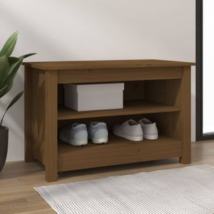 Schoenenkast 70x38x45,5 cm massief grenenhout honingbruin