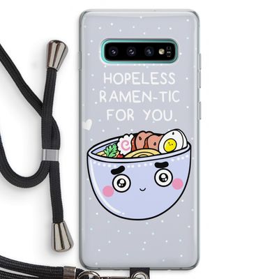 I'm A Hopeless Ramen-Tic For You: Samsung Galaxy S10 Plus Transparant Hoesje met koord