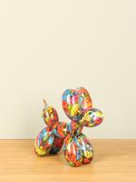 Pop-Art ballonhondje, graffiti, 18 cm.