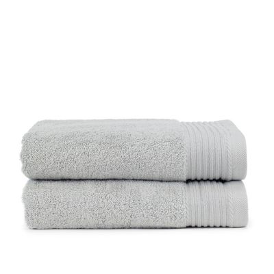 2-PACK: Handdoek Deluxe - 60 x 110 cm - Zilvergrijs