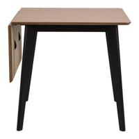 by fonQ basic Crow Eettafel Inklapbaar - 120 x 80 cm - Eiken / Zwart - thumbnail