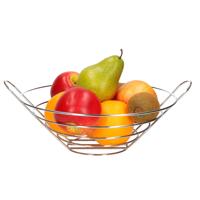 fruitschaal - zilver - metaal - 33 x 27 x 12 cm - rond - fruitmand