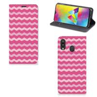 Samsung Galaxy M20 | Hoesje met Magneet | Waves Pink