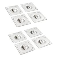 VidaXL Deksels 8 st voor gn 1/6 schalen roestvrij staal VidaXL Deksels 8 st voor gn 1/6 schalen roestvrij staal