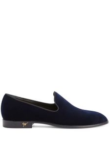 Giuseppe Zanotti mocassins Gatien à effet de velours - Bleu