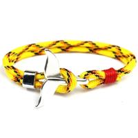 Whale staart anker charme nautische Survival touw ketting armbanden (geel)