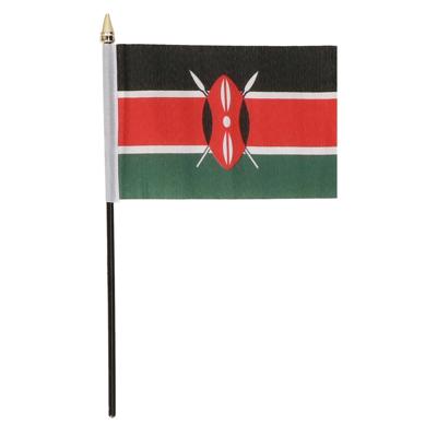 Kenia - mini vlaggetje van 10 x 15 cm op stokje - Landen vlag - H27 cm