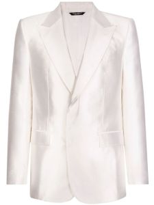 Dolce & Gabbana blazer en soie à simple boutonnage - Blanc