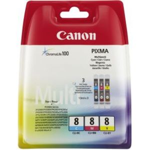 Canon CLI-8 C/M/Y inktcartridge 3 stuk(s) Origineel Cyaan, Magenta, Geel