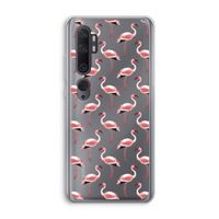 Flamingoprint groen: Xiaomi Mi Note 10 Transparant Hoesje