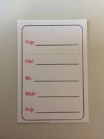 Hangetiket 40x60 mm bedrukt zwart + rood
