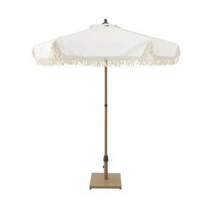 sweeek - Parasol recht met franjes 2m, staal