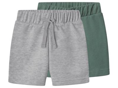 lupilu Set van 2 kinder jogging shorts (Grijs/kaki, 122/128)