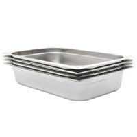 VidaXL Gastronormbakken 4 st gn 1/1 100 mm roestvrij staal