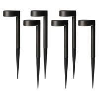 Sunnydays Tuinlampen / prikspot Solar Glow - 12x - zwart - kunststof - waterbestendig - 31 cm