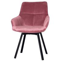 Giga Meubel - Stoel Velvet Roze - Draaibaar - 58x61x86cm - Shannon