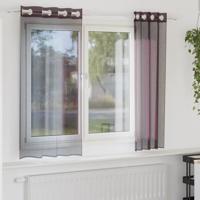 Gordijnen Voile met doorvoertules 2 st paars 140x140 cm